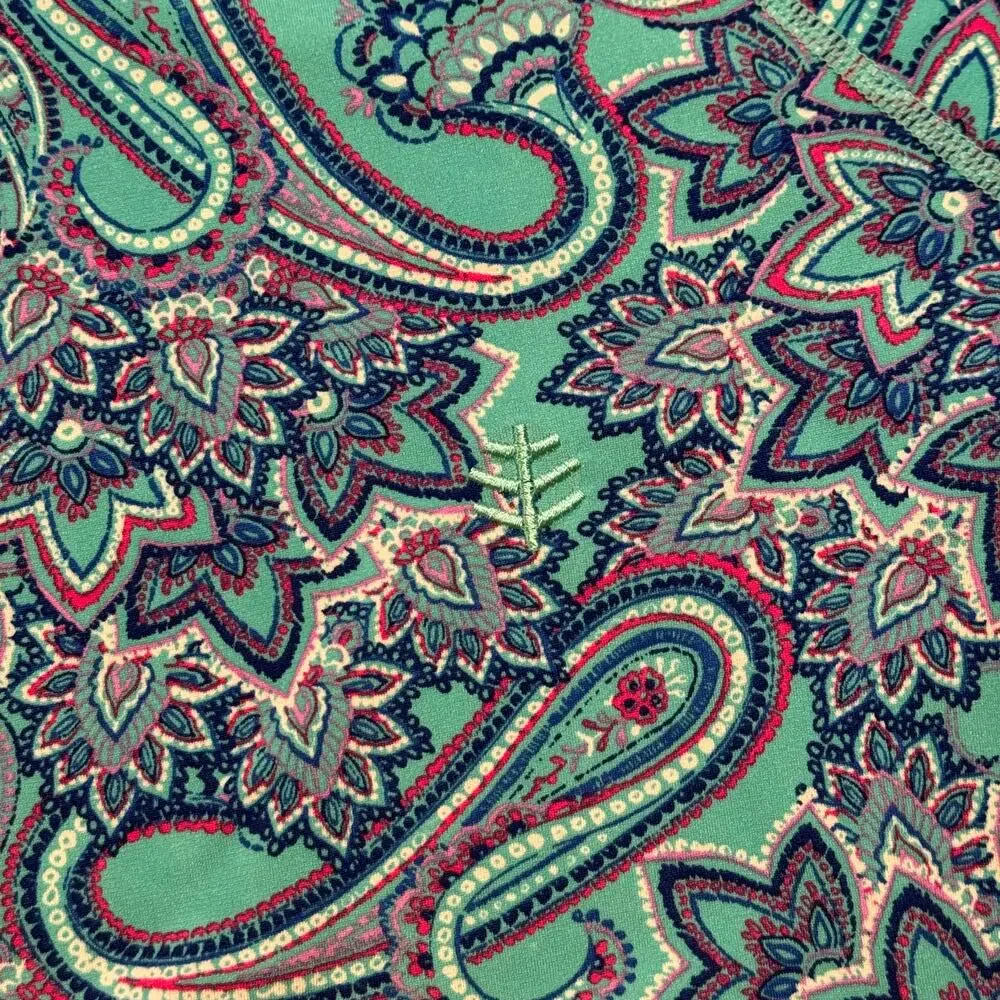Coolibar Swim Top Y2K Boho Coastal Grandma Beachy UPF 50+ Paisley Blue Large